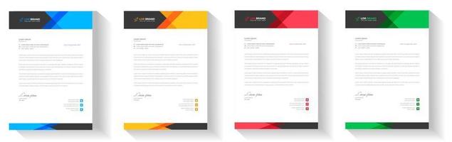 corporate modern letterhead design template with yellow, blue, green and red color. creative modern letter head design template for your project. letterhead, letter head, Business letterhead design. vector