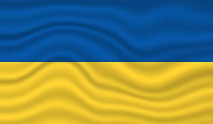 Ukraine National Flag vector design. Ukraine flag 3D waving background vector illustration