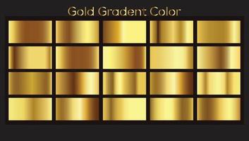 Gold metallic gradient color set vector