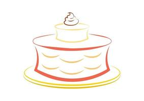 Sweet cake in flat style isolated on white background vector illustration of sweet cake logo