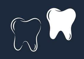 icono dental de dientes aislado sobre fondo azul. ilustración vectorial del logotipo dental del diente vector