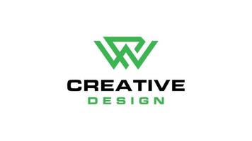 W and P letter logo design template vector