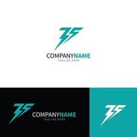 Numbers 35 Thunder Logo Design Template vector