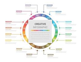 Circle Infographic 16 options or steps. vector