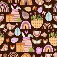 Easter vector seamless pattern