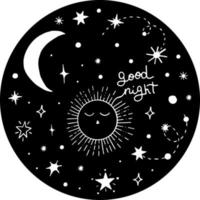 Collection of night sky elements vector