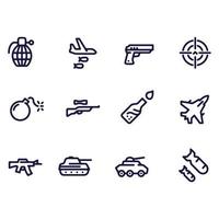 army military icons vector design