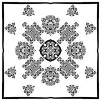 Design element of the ornament. Black and white kaleidoscope motif vector