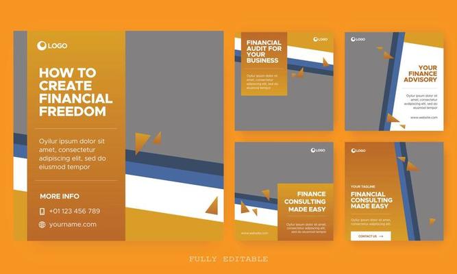 Business Editable square social media post template. Digital business marketing banner for social media post template. Vector illustration.