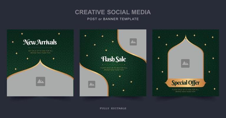 Ramadan Sale Social Media Post design. A good template for advertising on social media. Perfect for social media Sale posts, and web banner internet ads.