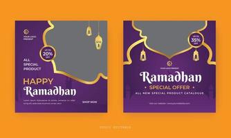 Ramadan Sale Social Media Post design. A good template for advertising on social media. Perfect for social media Sale posts, and web banner internet ads. vector