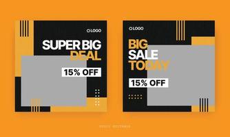 Black Friday Sale social media post. Big sale special offer. Black Friday modern promotion web banner for social media mobile apps. Vector illustration.