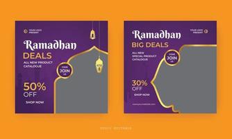 Ramadan Sale Social Media Post design. A good template for advertising on social media. Perfect for social media Sale posts, and web banner internet ads. vector