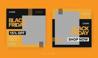 publicación de redes sociales de venta de viernes negro. oferta especial de gran venta. banner web de promoción moderna de viernes negro para aplicaciones móviles de redes sociales. ilustración vectorial vector