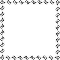 square shaped black frame made of plants on white isolated background vector