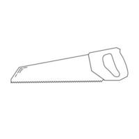 Line art saw. Tool for construction and repair, needlework. vector
