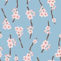 Cherry blossom branches seamless pattern. vector