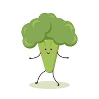 healthy vegetables cute kawaii juic green broccoli vector