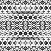 Ikat Aztec ethnic seamless pattern design in black and white color vector