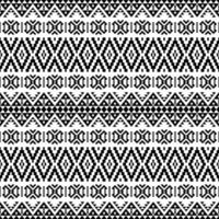 Ikat Aztec ethnic seamless pattern design in black and white color vector