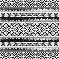 Ikat Aztec ethnic seamless patterns design in black and white color vector