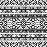 Ikat Aztec ethnic seamless patterns design in black and white color vector