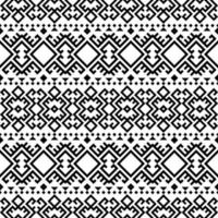 Diseño de patrones sin fisuras étnicos aztecas ikat en color blanco y negro vector