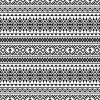 Diseño de patrones sin fisuras étnicos aztecas ikat en color blanco y negro vector