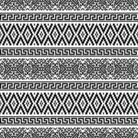 Tribal Ethnic Seamless Patterns Background Texture design vector in black white color