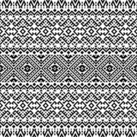 Seamless Ethnic Pattern Background Texture design vector in black white color