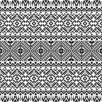 Seamless Ethnic Pattern Background Texture design vector in black white color