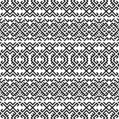 Seamless Ethnic Pattern Background Texture design vector in black white color