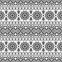 vector de diseño de textura de patrones sin fisuras étnicos ikat en color blanco negro