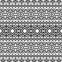 Seamless Ethnic Pattern Background Texture design vector in black white color