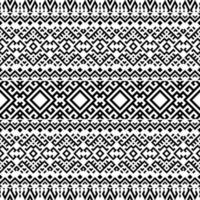 Seamless Ethnic Pattern Background Texture design vector in black white color