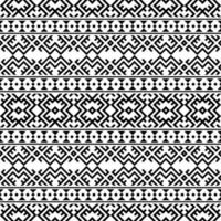 Ikat Aztec ethnic seamless patterns design in black and white color vector