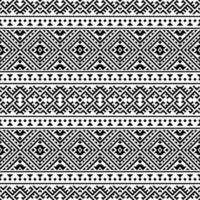 Ikat Aztec ethnic seamless patterns design in black and white color vector