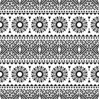 Seamless ethnic pattern. Traditional tribal pattern in black and white color vector