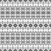 Seamless Ethnic Pattern Background Texture design vector in black white color