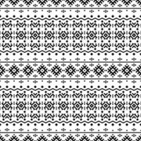 Seamless Ethnic Pattern Background Texture design vector in black white color