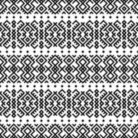 Geometric Aztec seamless ethnic pattern texture design vector in black white color