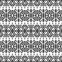 Geometric Aztec seamless ethnic pattern texture design vector in black white color