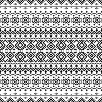 Geometric Aztec seamless ethnic pattern texture design vector in black white color