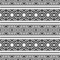 vector de diseño de textura de patrones sin fisuras étnicos ikat en color blanco negro