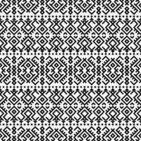 Geometric Aztec seamless ethnic pattern texture design vector in black white color