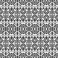 Geometric Aztec seamless ethnic pattern texture design vector in black white color