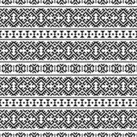 Ikat Aztec ethnic seamless pattern design in black and white color vector