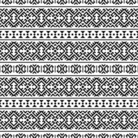 Ikat Aztec ethnic seamless pattern design in black and white color vector