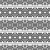 Geometric Aztec seamless ethnic pattern texture design vector in black white color