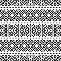 Geometric Aztec seamless ethnic pattern texture design vector in black white color